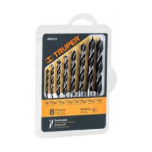 JUEGO MECHAS PARA MADERA 8 PZS CON GUIA TRUPER TRUPER