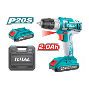 TALADRO INALAMBRICO 10 MM - 20 VOL - 2 BATERIAS 2 AMP CON MALETIN Y ACC. TOTAL MAQUINAS